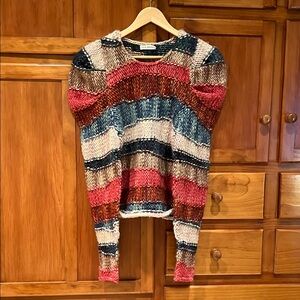 Ulla Johnson Violetta Striped Hand Knit Merino Wool Sweater